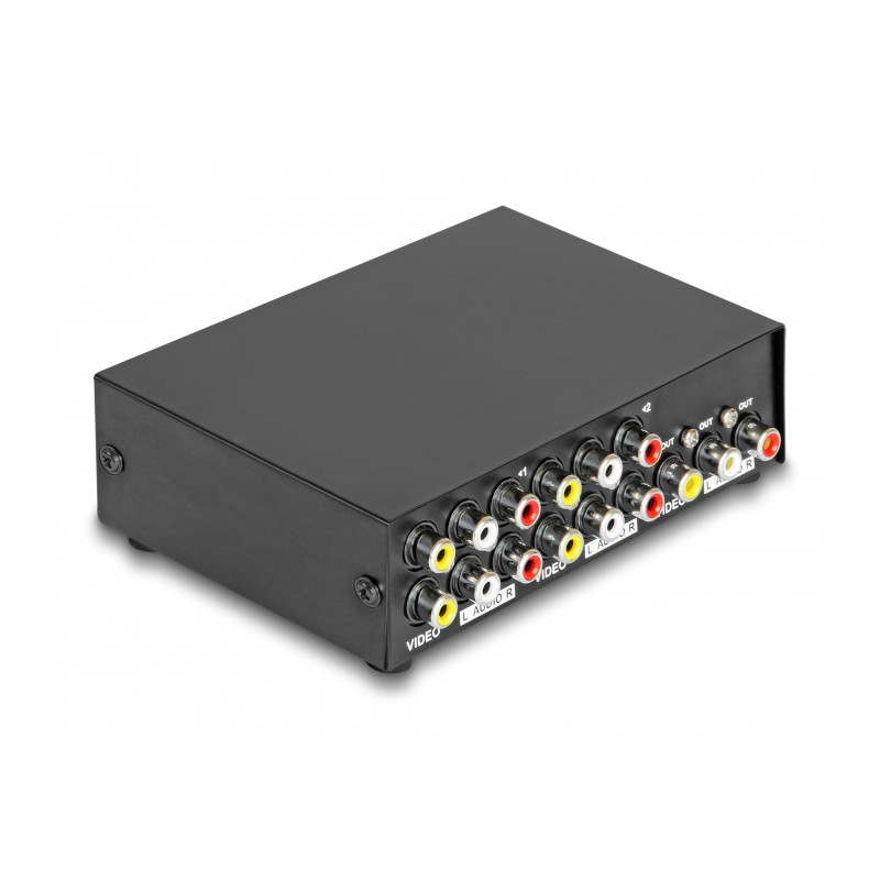 Delock Umschalter Audio / Video 4 Port manuell bidirektional