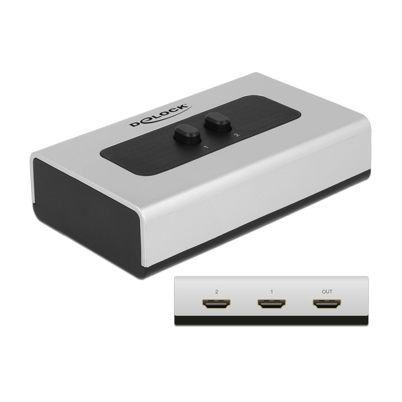 Delock Umschalter 4K HDMI 2 Port manuell bidirektional