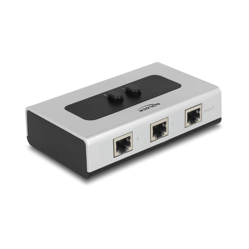 Delock Umschalter RJ45 10 Gbps 2 Port manuell bidirektional
