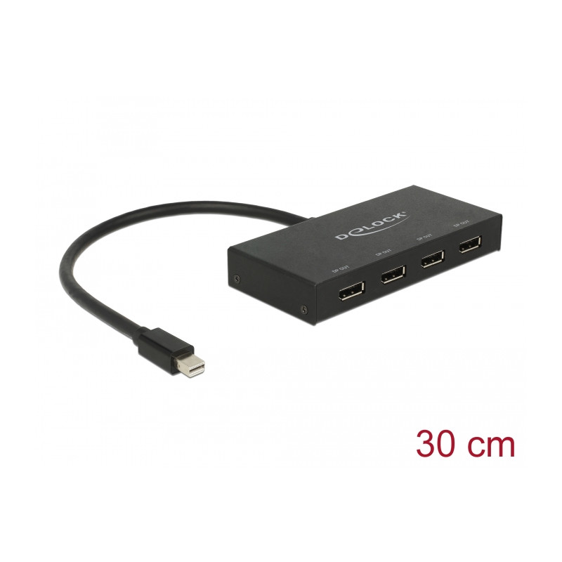 Delock DisplayPort 1.2 Splitter 1 x mini DisplayPort in - 4 x DisplayPort out 4K