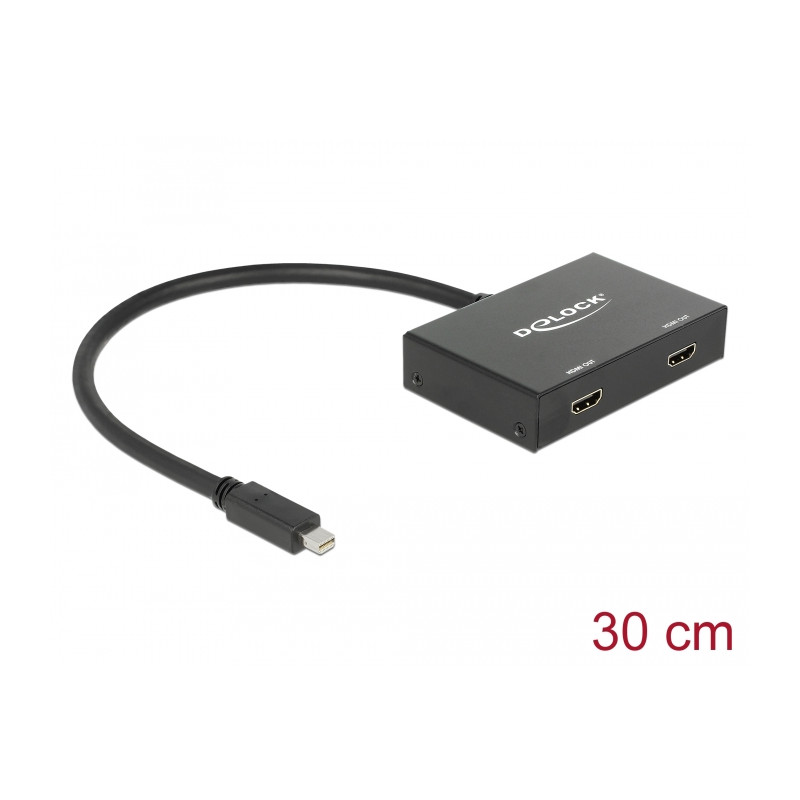 Delock Mini DisplayPort 1.2 Splitter 1 x mini DisplayPort in - 2 x HDMI out 4K