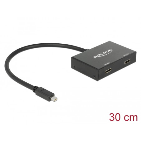 Delock Mini DisplayPort 1.2 Splitter 1 x mini DisplayPort in - 2 x HDMI out 4K