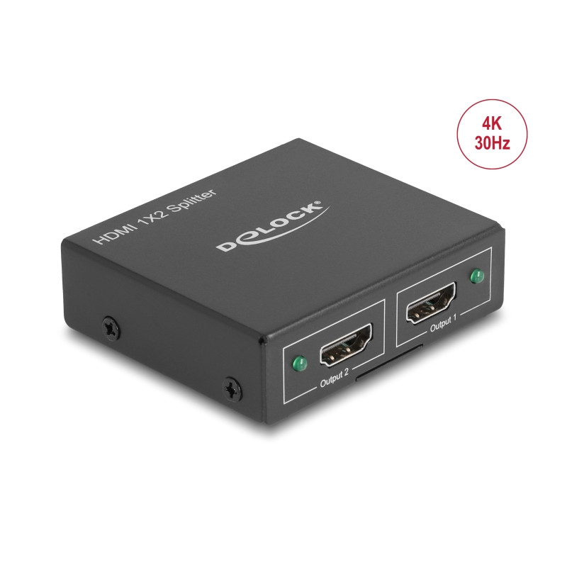 Delock HDMI Splitter 1 x HDMI in - 2 x HDMI out 4K
