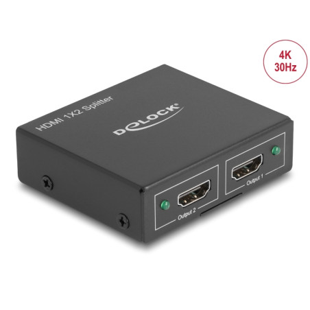 Delock HDMI Splitter 1 x HDMI in - 2 x HDMI out 4K