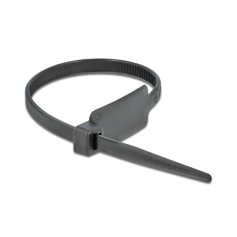 Delock Kabelbinder mit Beschriftungsfeld L 300 x B 4,8 mm schwarz 10 Stück