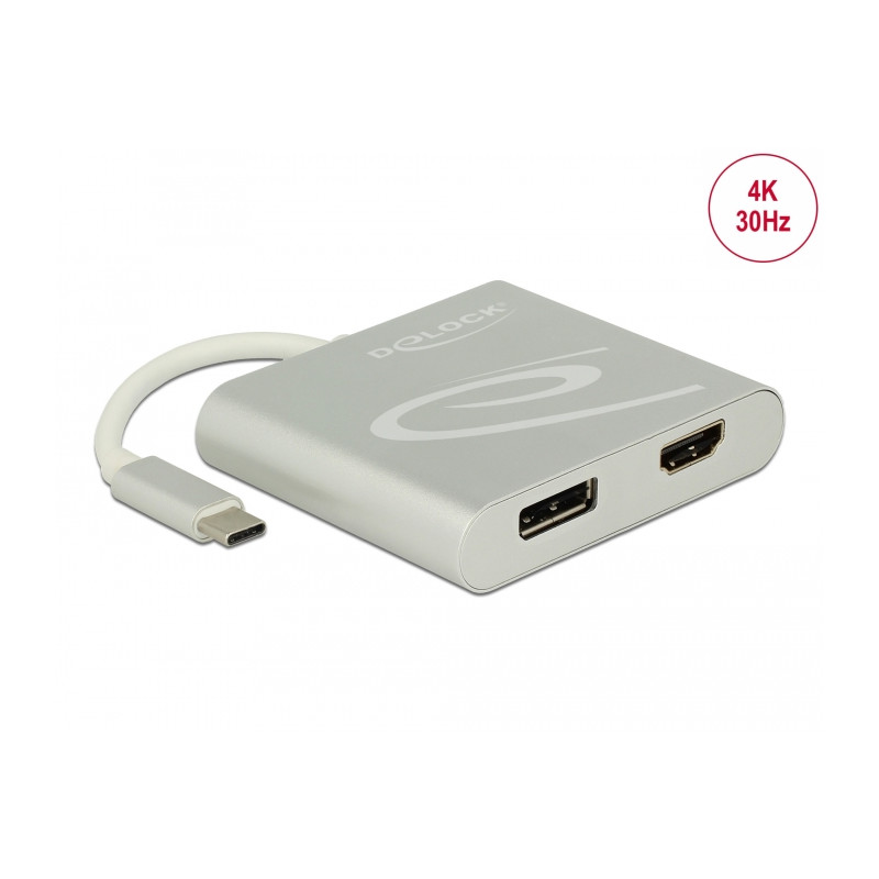 Delock USB Type-C™ Splitter (DP Alt Mode) - 1 x HDMI + 1 x DisplayPort out 4K 30 Hz