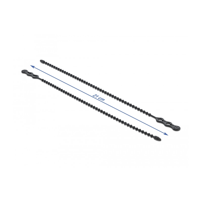 Delock Blitzbinder wiederverwendbar L 210 x B 4,5 mm schwarz 10 Stück