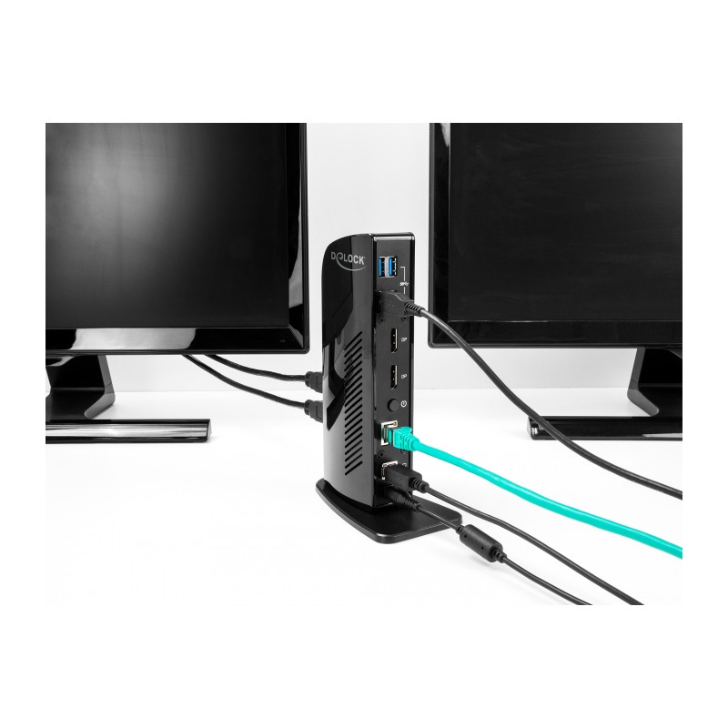 Delock USB Dockingstation Dual DisplayPort 4K / USB 3.2 / LAN / Audio (Displaylink)