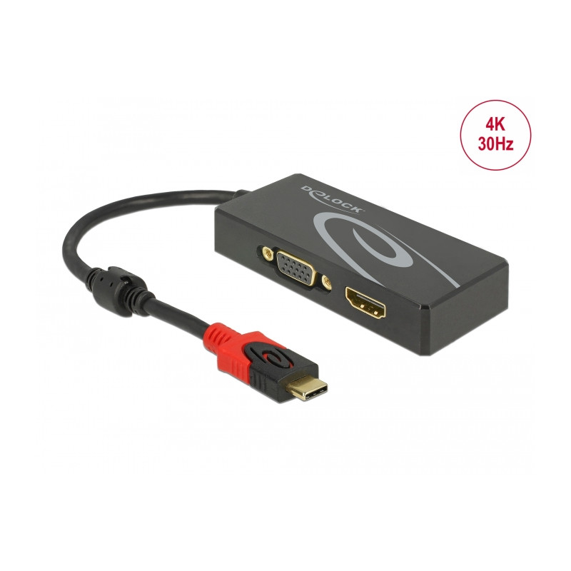 Delock USB Type-C™ Splitter (DP Alt Mode) - 1 x HDMI + 1 x VGA out