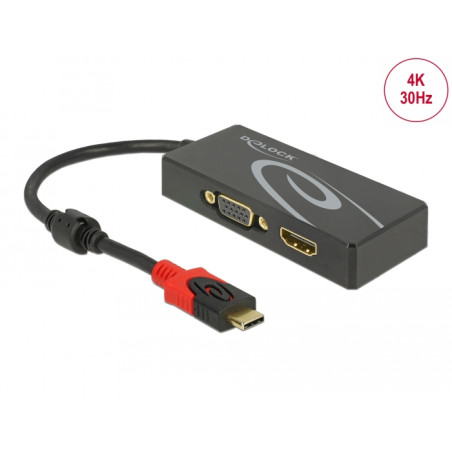 Delock USB Type-C™ Splitter (DP Alt Mode) - 1 x HDMI + 1 x VGA out