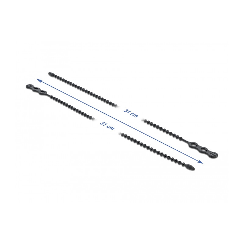 Delock Blitzbinder wiederverwendbar L 310 x B 4,5 mm schwarz 10 Stück