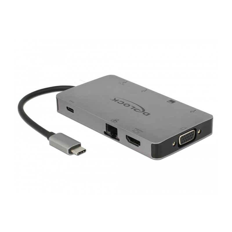 Delock USB Type-C™ Dockingstation 4K - HDMI / VGA / USB 3.1 / SD / LAN / PD 3.0