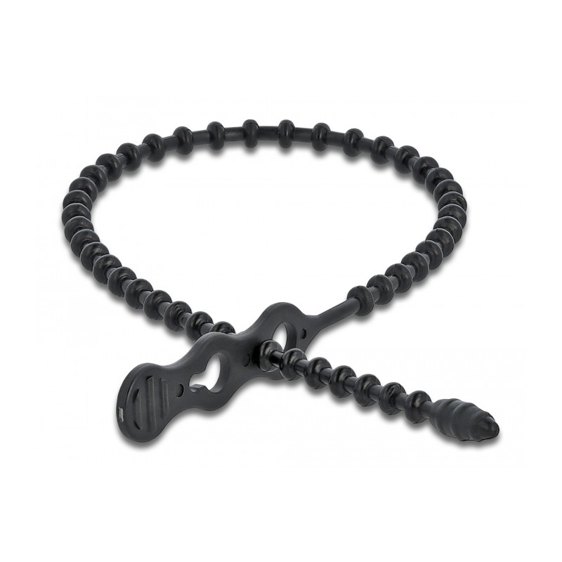 Delock Blitzbinder wiederverwendbar L 310 x B 4,5 mm schwarz 10 Stück