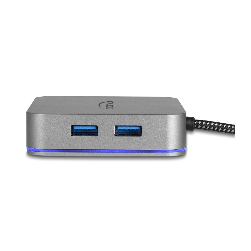 Delock USB Type-C™ Dockingstation für Mobilgeräte 4K - HDMI / Hub / LAN / PD 3.0 mit LED Beleuchtung
