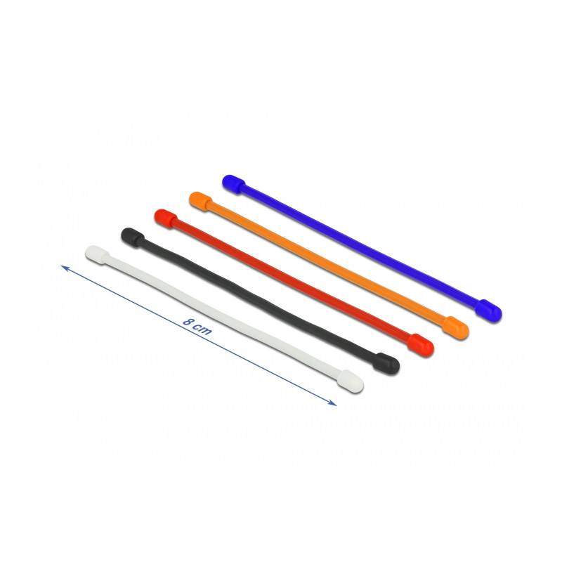 Delock Kabelbinder biegsam L 80 x B 4 mm farbig sortiert Set 10 Stück