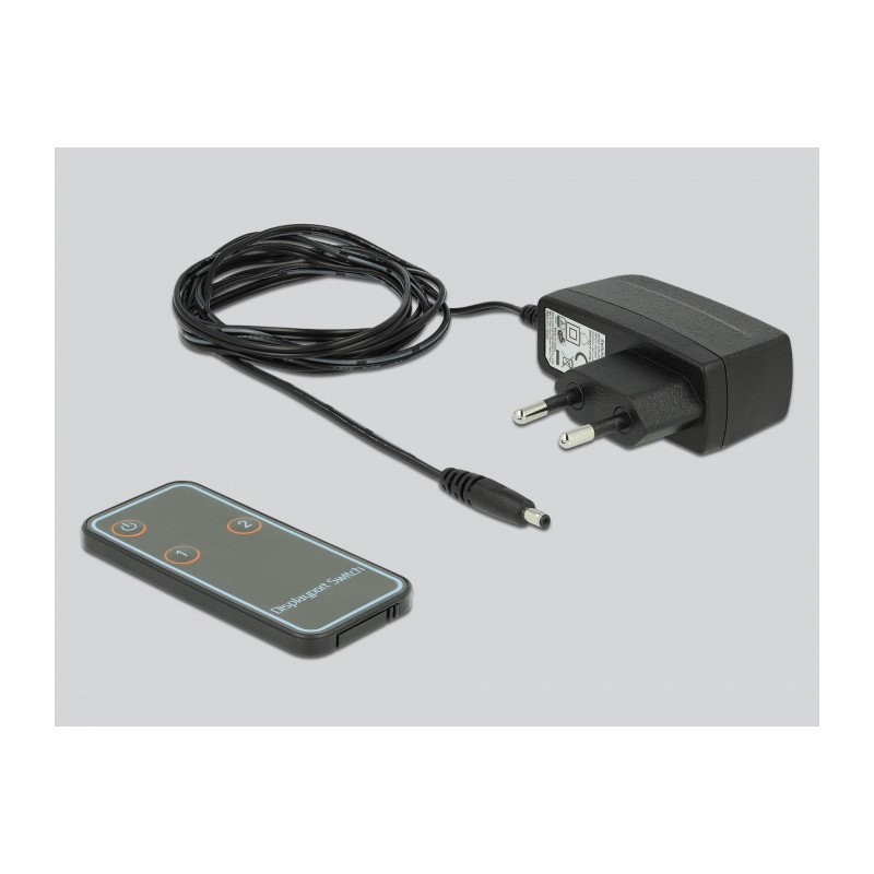 Delock DisplayPort 1.4 Switch 2 x 2 DisplayPort in zu 1 x 2 DisplayPort out 8K