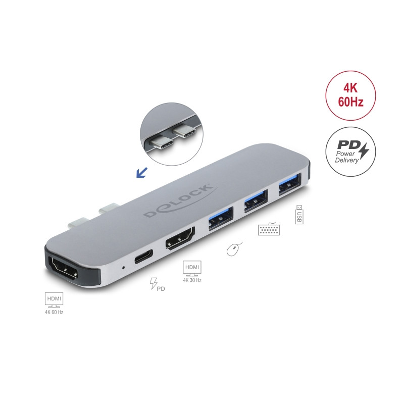 Delock Dockingstation für MacBook Dual HDMI 4K / PD / Hub