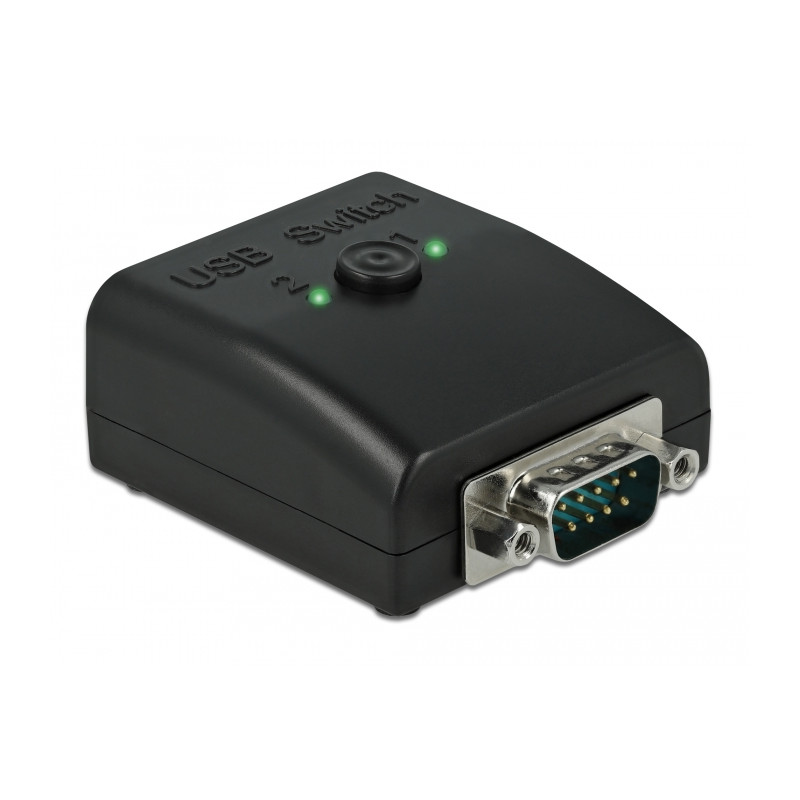 Delock RS-232 Umschalter und Verteiler 1 x Seriell DB9 zu 2 x USB 2.0 Typ-B bidirektional