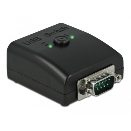 Delock RS-232 Umschalter und Verteiler 1 x Seriell DB9 zu 2 x USB 2.0 Typ-B bidirektional