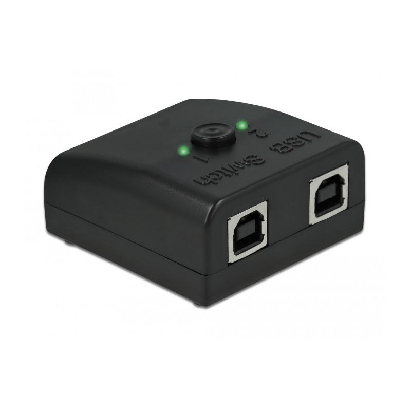 Delock RS-232 Umschalter und Verteiler 1 x Seriell DB9 zu 2 x USB 2.0 Typ-B bidirektional