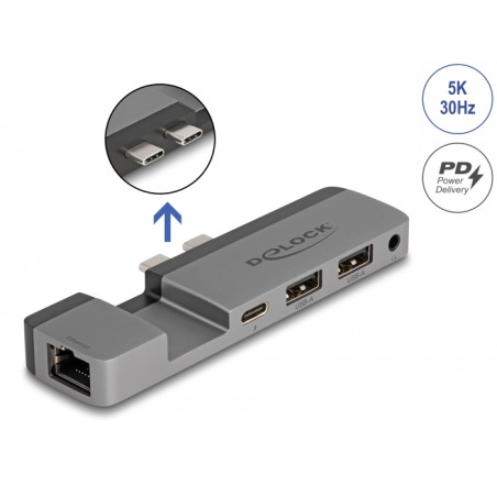 Delock Dockingstation für MacBook Pro / MacBook Air Thunderbolt™ 4 mit 5K Auflösung / 100 W PD / 10 Gbps Hub / LAN / Audio