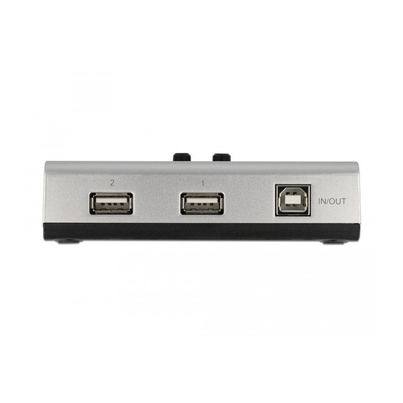 Delock Umschalter USB 2.0 mit 1 x Typ-B Buchse zu 2 x Typ-A Buchse manuell bidirektional