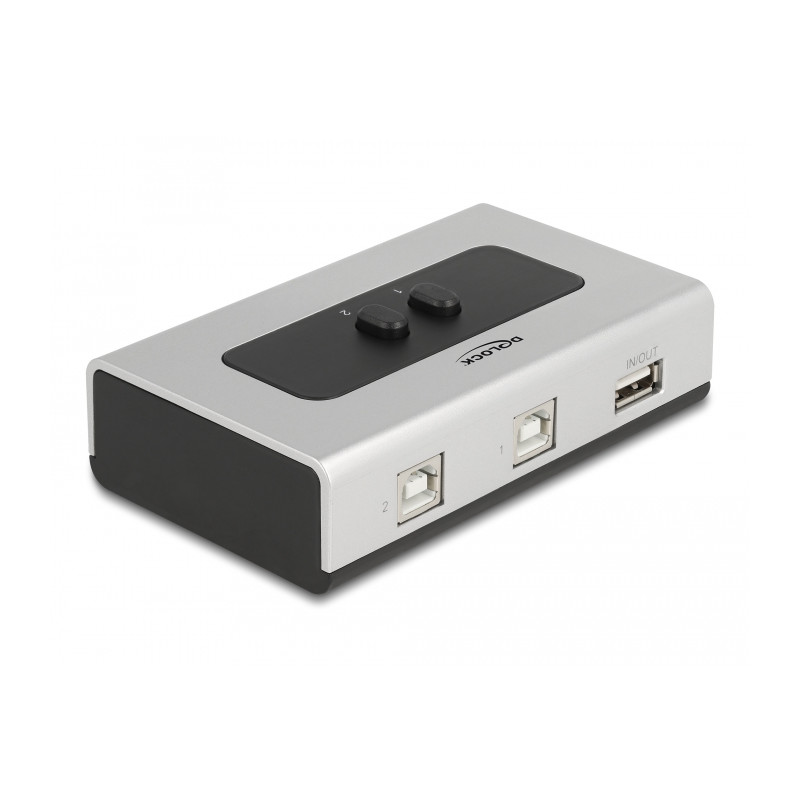 Delock Umschalter USB 2.0 mit 2 x Typ-B Buchse zu 1 x Typ-A Buchse manuell bidirektional