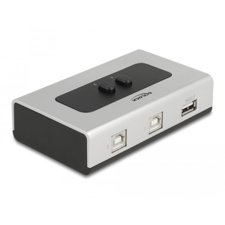 Delock Umschalter USB 2.0 mit 2 x Typ-B Buchse zu 1 x Typ-A Buchse manuell bidirektional