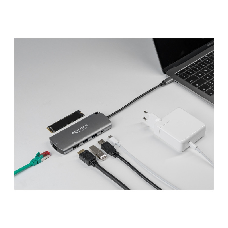 Delock USB Type-C™ Dockingstation mit M.2 Slot - 4K HDMI / USB / LAN / PD 3.0