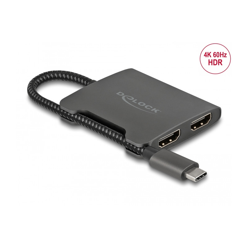 Delock USB Type-C™ Splitter (DP Alt Mode) zu 2 x HDMI MST 4K 60 Hz