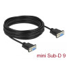 Delock RS-232 Kabel Seriell D-Sub 9 Buchse zu Buchse Nullmodem mit schmalem Steckergehäuse - CTS / RTS auto control - 10 m