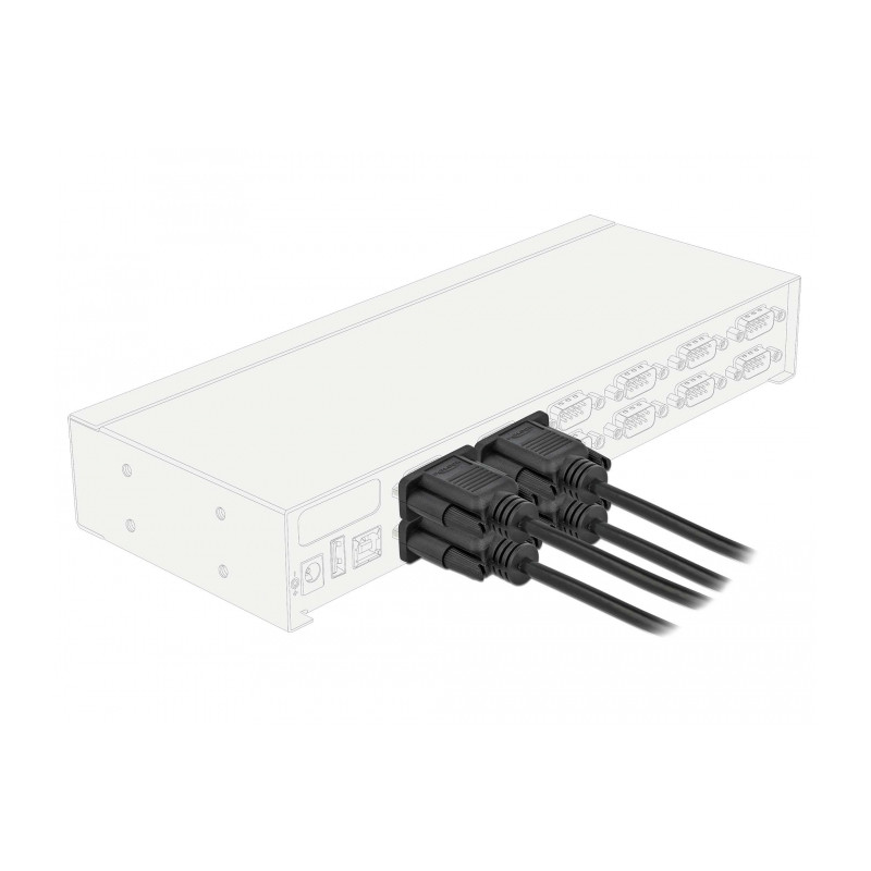 Delock RS-232 Kabel Seriell D-Sub 9 Buchse zu Buchse Nullmodem mit schmalem Steckergehäuse - CTS / RTS auto control - 2 m