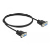 Delock RS-232 Kabel Seriell D-Sub 9 Buchse zu Buchse Nullmodem mit schmalem Steckergehäuse - CTS / RTS auto control - 1 m