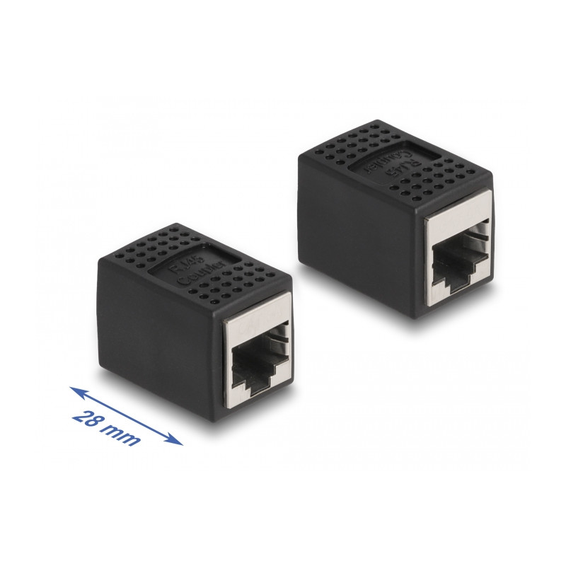 Delock Adapter RJ45 Buchse zu RJ45 Buchse Cat.6A schwarz