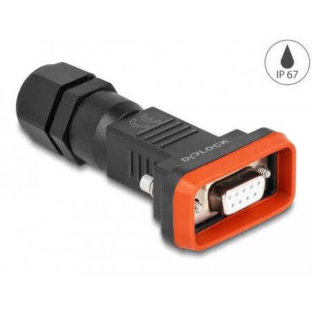 Delock D-Sub 9 Pin Buchse mit Gehäuse IP67 wasserfest