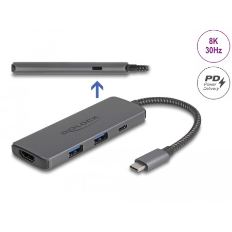 Delock USB Type-C™ Dockingstation 8K - HDMI / USB / PD 3.0 100 W