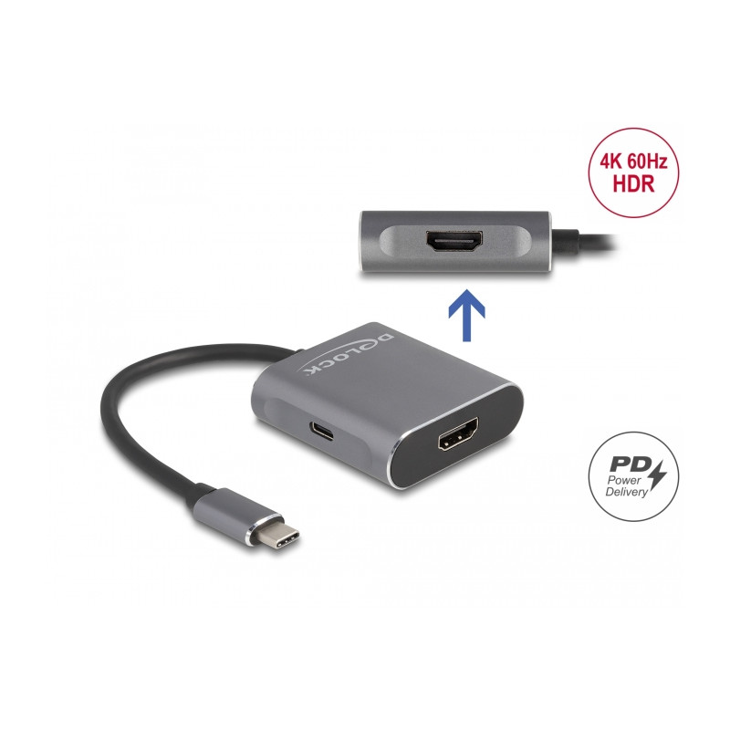 Delock USB Type-C™ Splitter (DP Alt Mode) zu 2 x HDMI MST mit USB Type-C™ PD