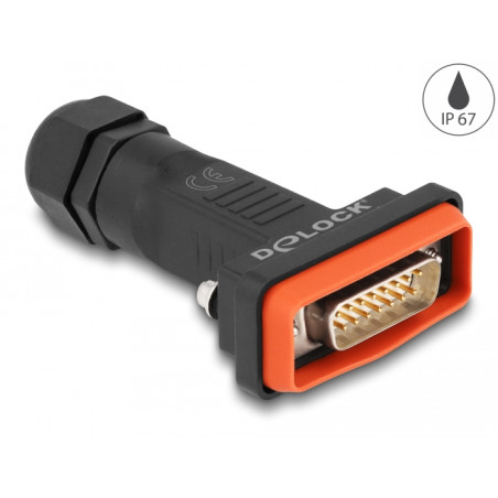 Delock D-Sub 15 Pin Stecker mit Gehäuse IP67 wasserfest