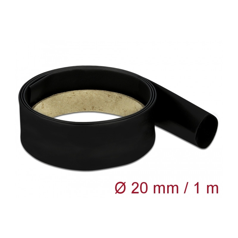 Delock Schrumpfschlauch 1 m x 20 mm schwarz