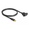 Delock SuperSpeed USB 10 Gbps (USB 3.2 Gen 2) Kabel USB Type-C™ Stecker zu USB Typ-A Buchse 1 m zum Einbau schwarz