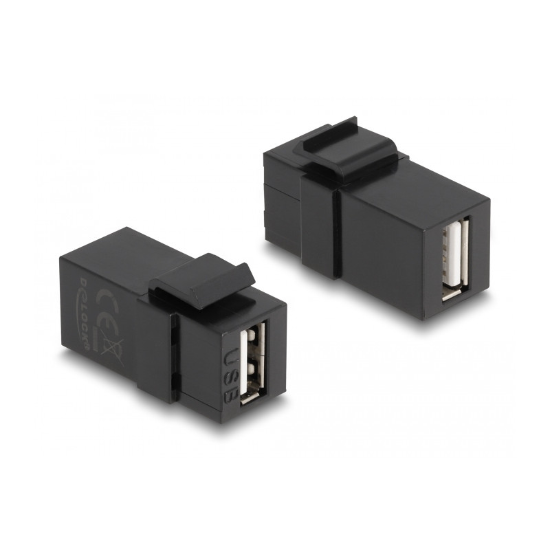 Delock Keystone Modul USB 2.0 A Buchse zu USB 2.0 A Buchse schwarz
