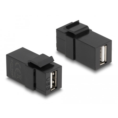 Delock Keystone Modul USB 2.0 A Buchse zu USB 2.0 A Buchse schwarz