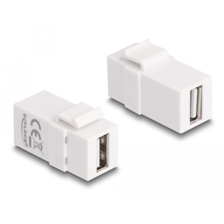 Delock Keystone Modul USB 2.0 A Buchse zu USB 2.0 A Buchse weiß