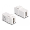 Delock Keystone Modul USB 2.0 A Buchse zu USB 2.0 A Buchse weiß