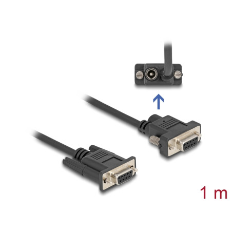 Delock Seriell Kabel RS-232 D-Sub9 Buchse zu D-Sub9 Buchse Stromanschluss an Pin 9 1 m