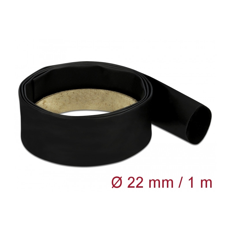 Delock Schrumpfschlauch 1 m x 22 mm schwarz