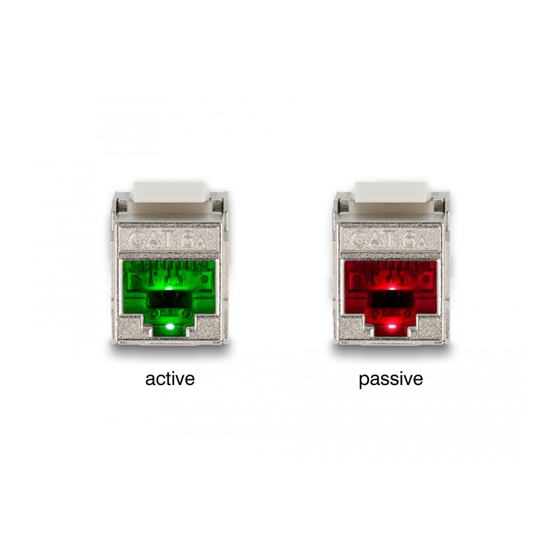 Delock Keystone Modul RJ45 Buchse zu LSA Cat.6A mit LED