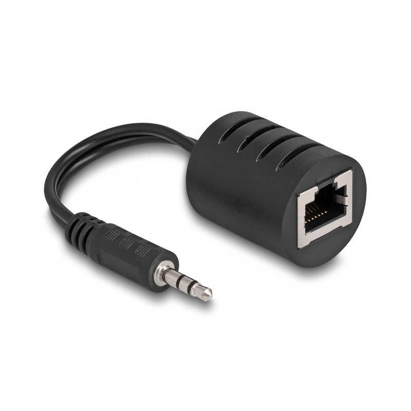 Delock Stereo Audio Extender RJ45 Buchse zu 3,5 mm Klinkenstecker Cat.5 bis 50 m Set 2 Stück
