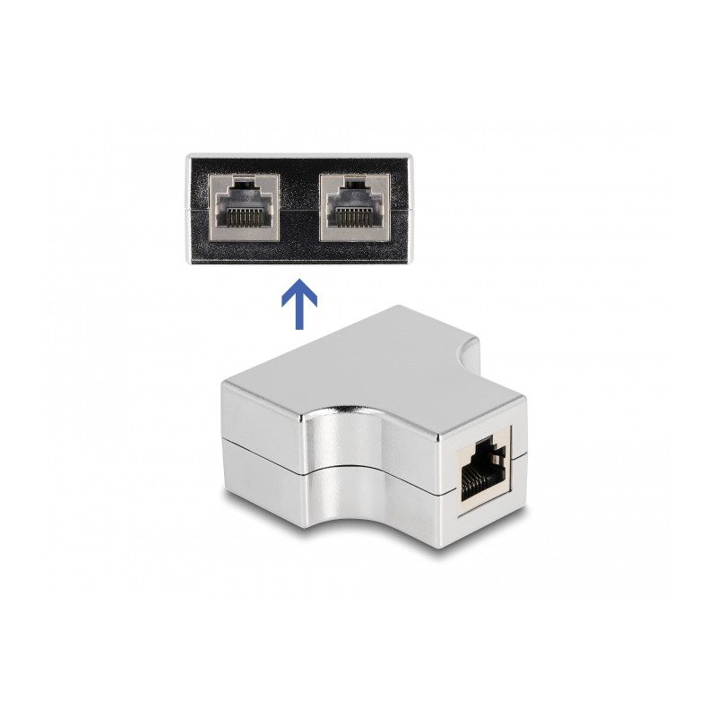 Delock RJ45 Splitter / T-Adapter 1 x RJ45 Buchse zu 2 x RJ45 Buchse Cat.5e STP