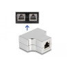 Delock RJ45 Splitter / T-Adapter 1 x RJ45 Buchse zu 2 x RJ45 Buchse Cat.5e STP